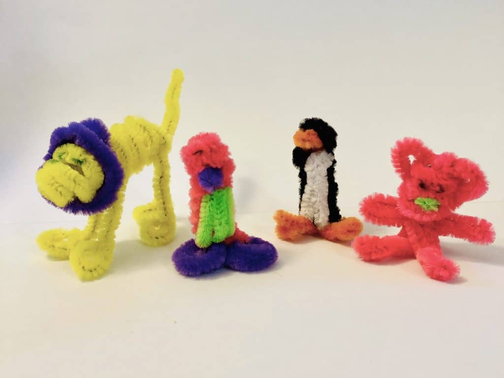Pipe cleaner animals.