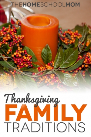 Thanksgiving Family Traditions - Candle arrangement on table in background