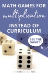 Dice with text Math games for multiplication instead of curriculum - see the games!