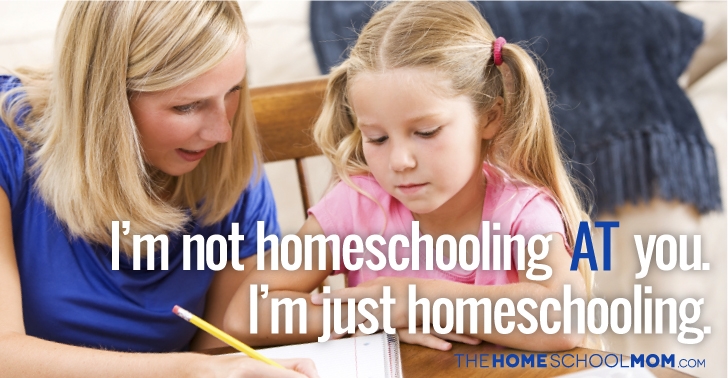 I'm not homeschooling AT you - I'm just homeschooling.