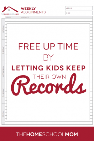 Free up time by letting kids keep their own homeschool records
