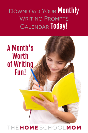 Monthly Writing Prompts for Homeschoolers