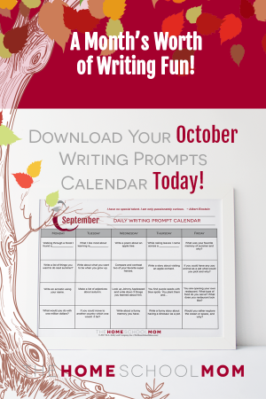 October Writing Prompt Printable Calendar
