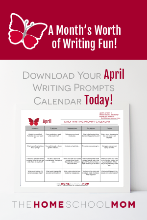 April Writing Prompt Calendar