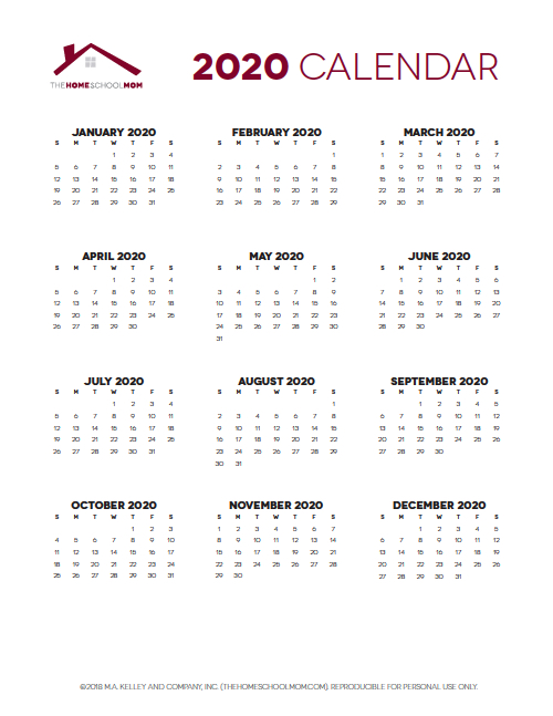Homeschool Planner: Yearly Calendar Pages Homeschool Planner: Yearly Calendar Pages