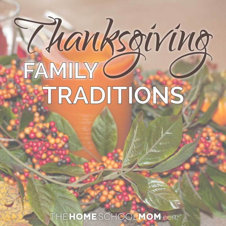 Thanksgiving Family Traditions - Candle arrangement on table in background