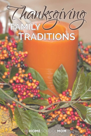 Thanksgiving Family Traditions - Candle arrangement on table in background