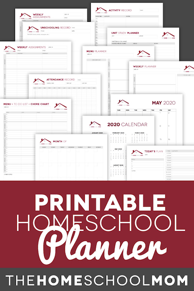 printable homeschool household planner pages meal planner spreadsheet