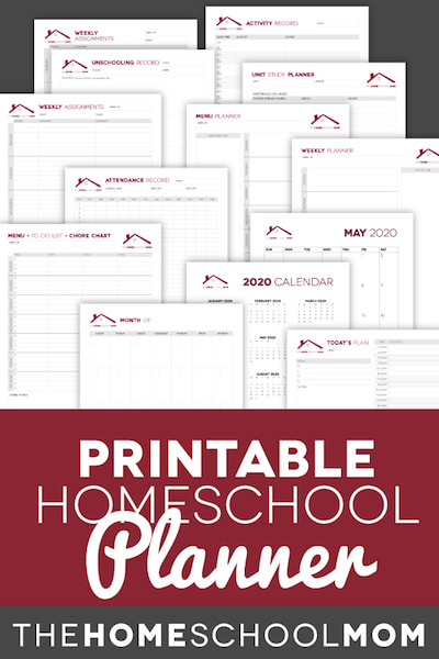 Screenshots of planner pages and text Homeschool Planner TheHomeSchoolMom