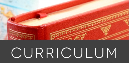 Globe and red book with text TheHomeSschoolMom Curriculum Reviews