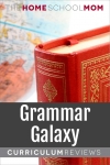 globe and book with text Grammar Galaxy Curriculum Reviews - TheHomeSchoolMom.com
