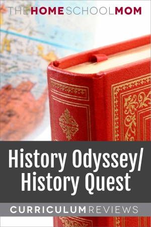 globe and book with text History Quest/History Odyssey Curriculum Reviews - TheHomeSchoolMom.com