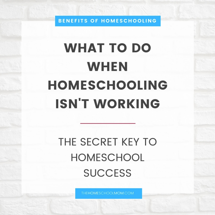 Benefits of homeschooling: What to do when homeschooling isn't working (the secret key to homeschool success) - TheHomeSchoolMom.com