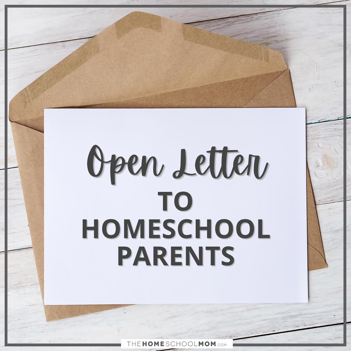 Open Letter to Homeschool Parents