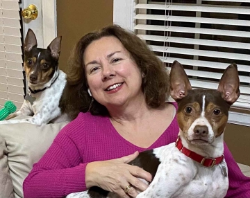 Jeanne Faulconer with her two dogs
