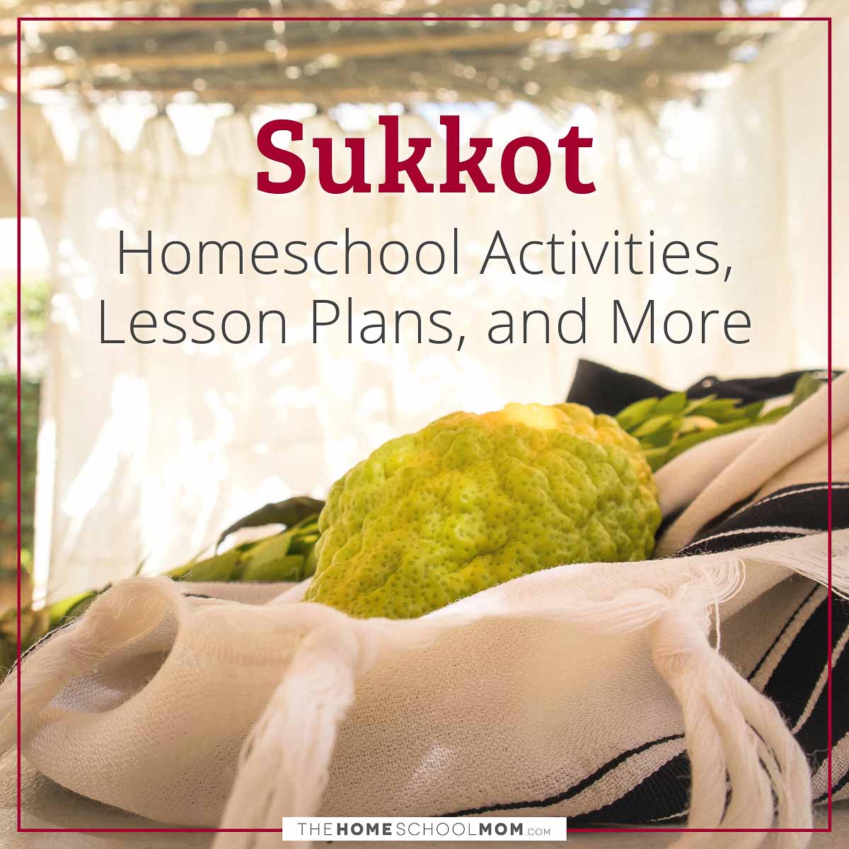 Sukkot Homeschool Activities, Lesson Plans, and More.