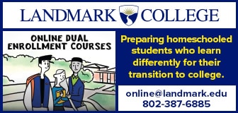 Online dual enrollment courses - Landmark College: Preparing homeschooled students who learn differently for their transition to college. online@landmark.edu 802-387-6887.
