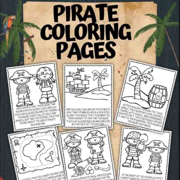 Screenshot of pirate coloring pages.
