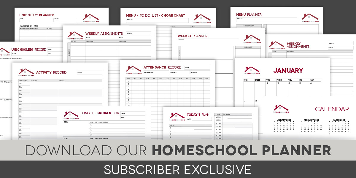 Download our homeschool planner subscriber exclusive.