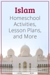 Learning about Islam for kids - homeschool resource links, including lessons, websites, activities and more.