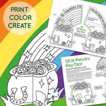 Designs for St. Patrick's Day themed 3D coloring pages.