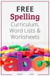 Free Spelling curriculum, word lists & worksheets.