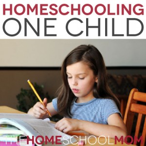 TheHomeSchoolMom Blog: When you are homeschooling only one child